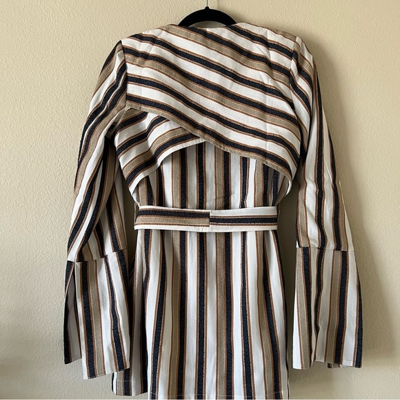 Prem the Label Striped Neutral Blazer Shorts Suit Set, size S - Picture 5 of 16